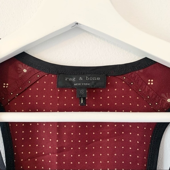 Rag & Bone Teddy Printed Tank in Cabernet Diamond - Picture 5 of 8